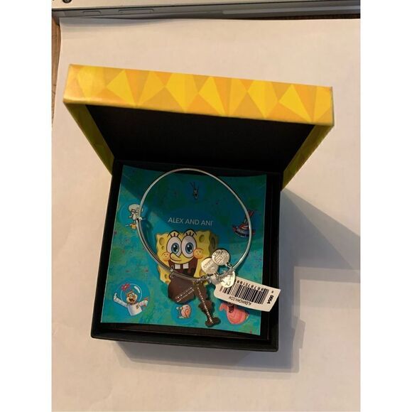 Alex and Ani SpongeBob Squidward two charm bangle bracelet - Picture 2 of 4